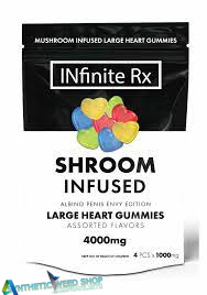 INfinite Rx Shroom Infused Albino Penis Envy Edition Large Heart Gummies Edibles (4000mg)